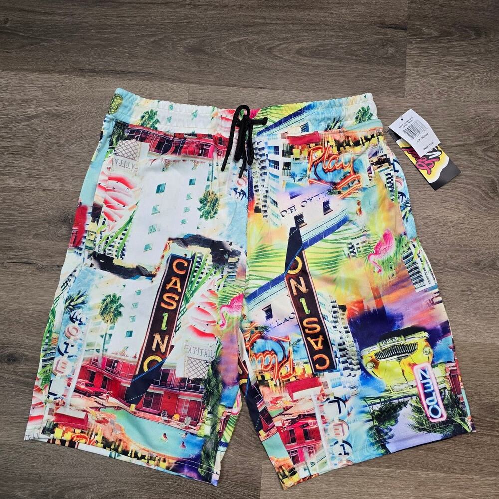 Good Vibes by drill clothing Mens graphic shorts size medium NWT